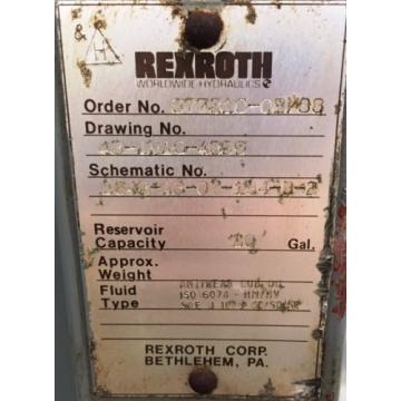 REXROTH Greece Mexico AA10VS028DFLR/30R-PKC63N00 HYDRAULIC POWER UNIT, 5 HP, 20 GAL. 1800 RPM