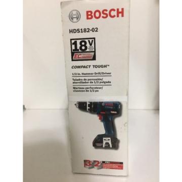 Bosch HDS182-02 18V EC Brushless 1/2 in. Hammer Drill/Driver-NEW