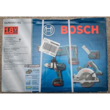 **BRAND NEW + FREE SHIP** Bosch CLPK402-181 18V 4-Tool Lithium-Ion Cordless Kit