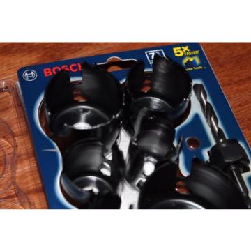 BOSCH HCD007 7 PIECE DAREDEVIL HOLE SAW BITS SET 5X FASTER TURBO TEETH DEEP CUP