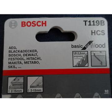 Bosch Jigsaw blade T119b clean cut 5 blades wood progressive pitch 1.9-2.3mm