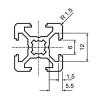 Bosch Italy Dutch Rexroth Extrusion Aluminium (Cut To Length),6mm Groove,3000mm L, 20x20mm