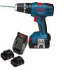 NEW! Bosch 18V Drill Driver Combo + 2 Batteries + Charger- GSR 18-2LI-10mm Chuck