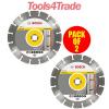 Bosch Diamond Cutting Blade Disc 230mm 9&#034; 2 Blades For Brick Concrete 2608602794 #1 small image