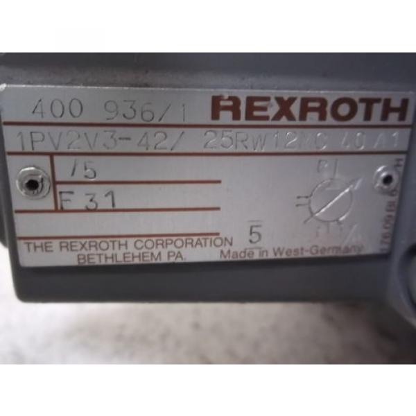 REXROTH Egypt Canada 1PV2V3-42/25RW12MC40A1 HYDRAULIC PUMP *USED* #2 image