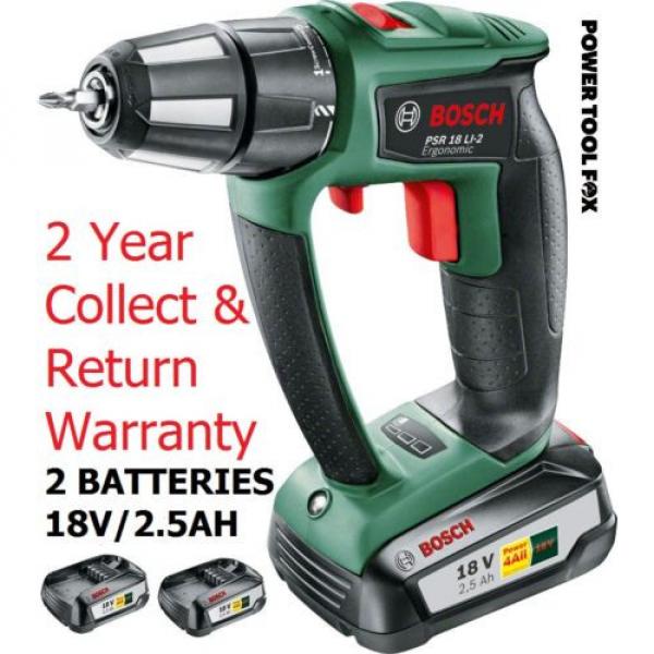 10 Only Bosch PSR18Li-2 18V 2.5AH 2 Speed Drill/Driver 06039B0171 3165140814195&#039; #2 image