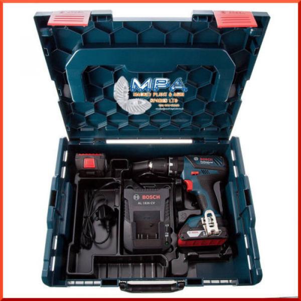 BOSCH 18v CORDLESS COMBI DRILL, 2 x 2Ah Li BATTERIES IN CARRY CASE BUNDLE #2 image