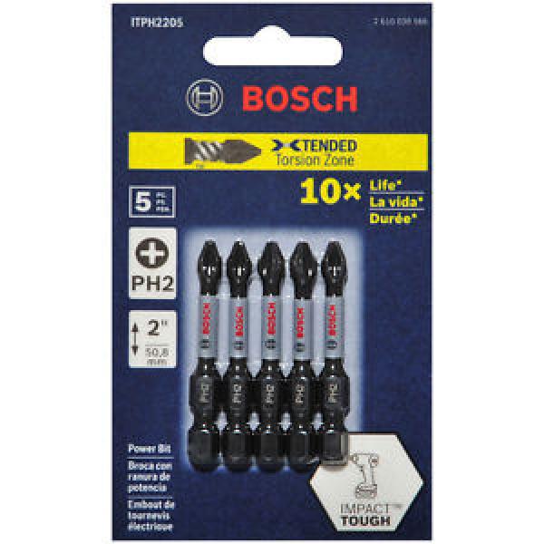 BOSCH Impact Tough Power - 5 Piece Phillips Screwdriver Bit Set - 50mm PH2 #1 image