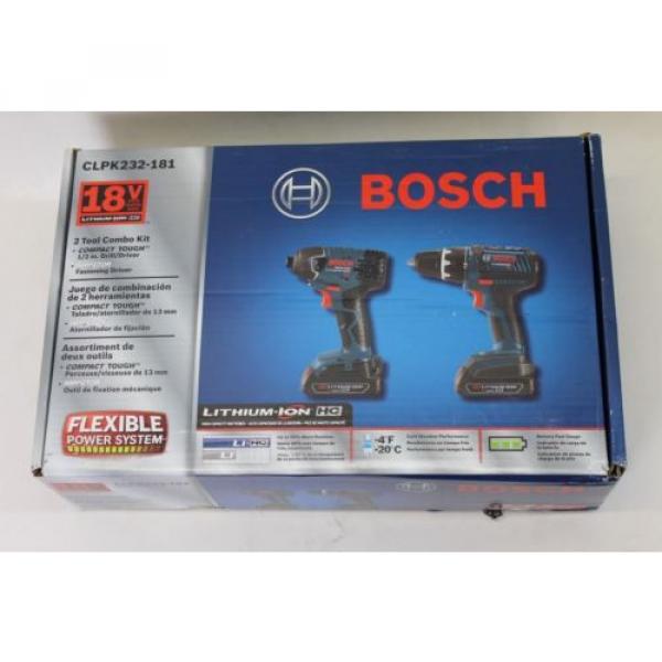 BNIB BOSCH 18V Max Cordless Lithium-Ion 2-Tool Combo Kit CLPK232-181 120V #1 image