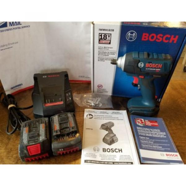 Bosch 18V Cordless Li-Ion 1/2&#034; Brushless Impact Wrench IWMH182B BUNDLE #1 image