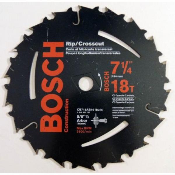 5 NEW BOSCH 7-1/4&#034; 18T RIP CROSSCUT CIRCULAR SAW BLADES CB718AB 5/8&#034; ARBOR #2 image