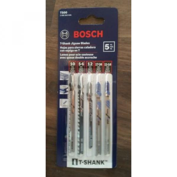 BOSCH T500 JIGSAW BLADE ASSORTMENT  T-SHANK  JIGSAW BLADES PACK OF 5 NEW #1 image